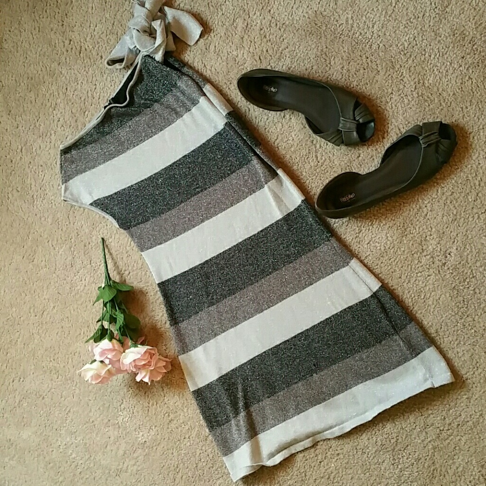 Sparkle Gray Striped Tunic
